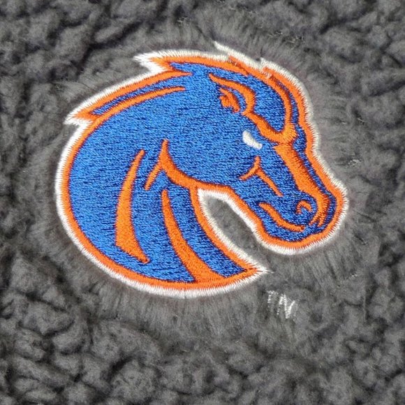 Boise State Broncos Gray Sherpa Half-Zip Pullover Jacket XL Captivating BSU - Picture 5 of 10